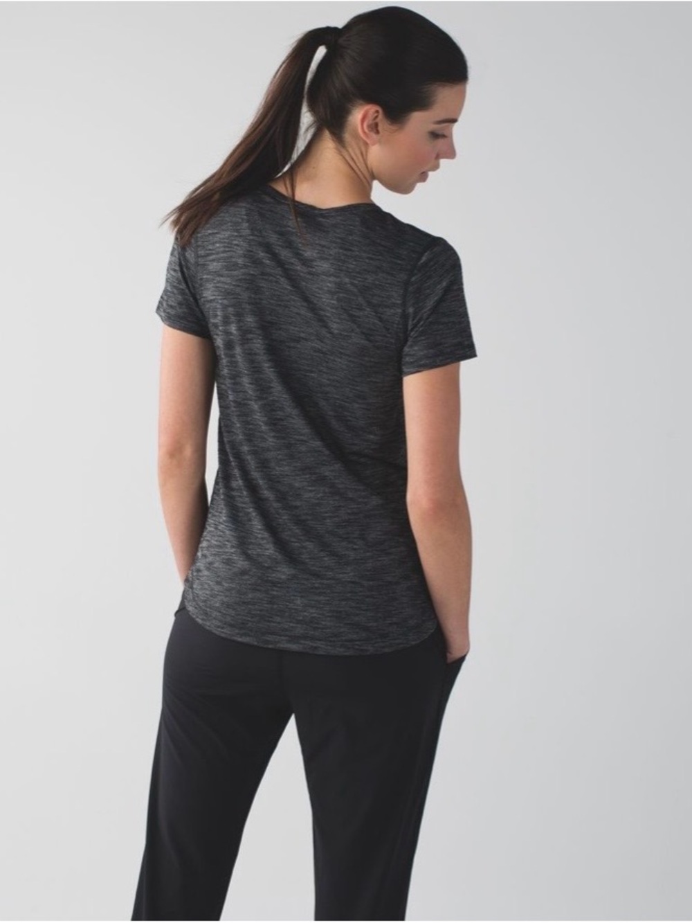 Lululemon V-Neck Short Sleeve Tee - Charcoal - Picture 2 of 4